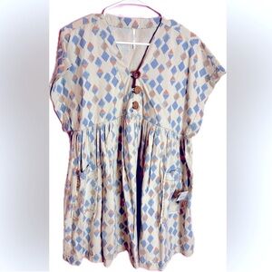 Free People Baby Doll Mini Dress XS 100% Cotton NWT